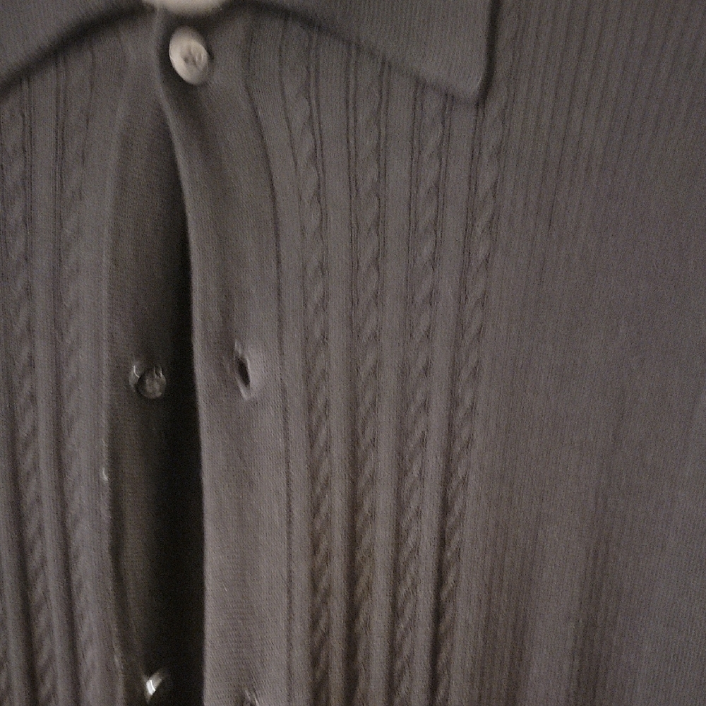 Knit Button-Up Black Shirt